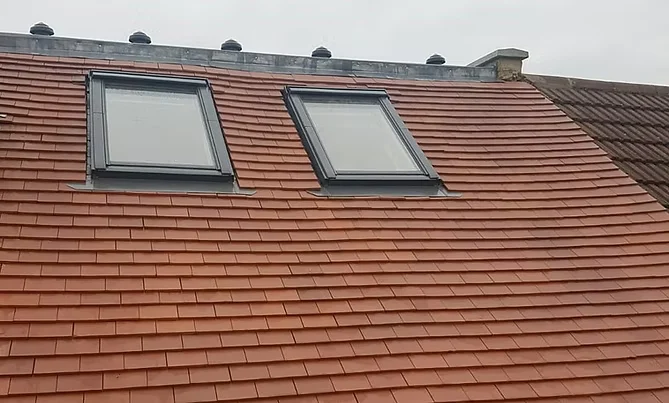 Plain Tile Roof Slope with Velux Windows